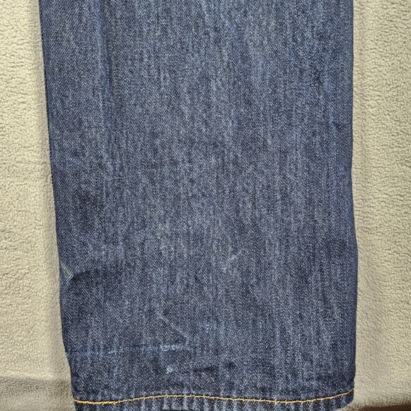 Levis 501 Jeans Mens Size 35x32.5 Straight Fit Cotton Denim Blue Distressed Worn - Picture 8 of 16